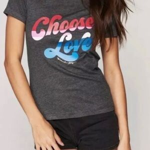 Women’s Charcoal Gray SPIRITUAL GANGSTER, Choose Love' Graphic T-Shirt
Size S